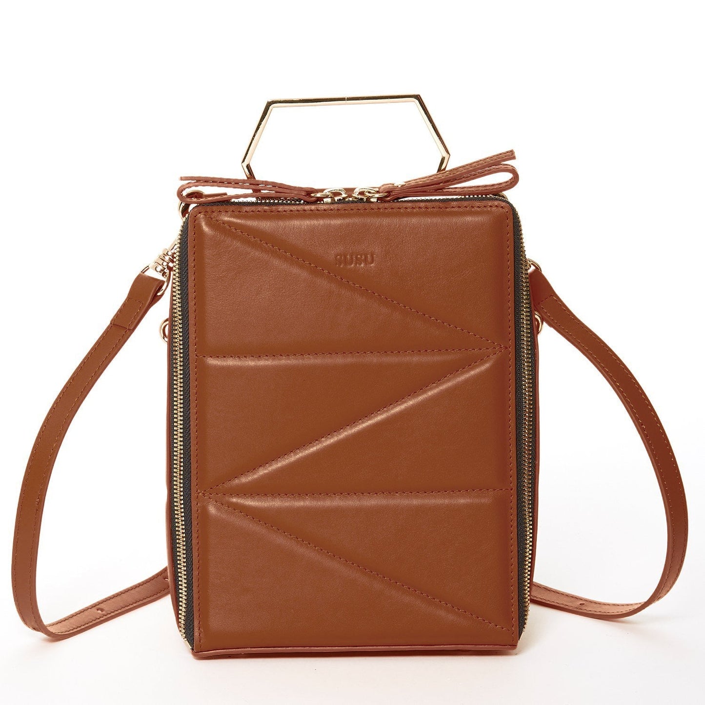SUSU Brown Leather Backpack Purse for Women Unique Convertible